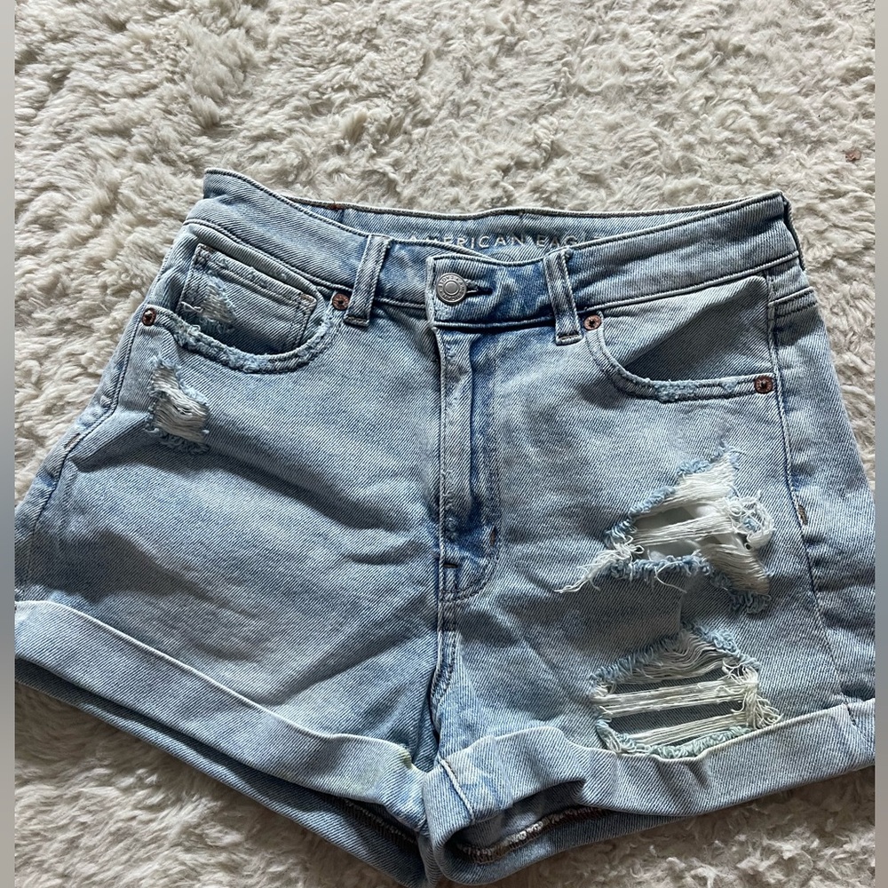 High waisted jean shorts